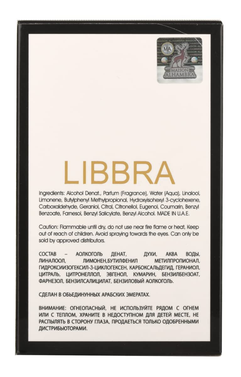 Libbra by MAISON ALHAMBRA 100ml 3.4oz
