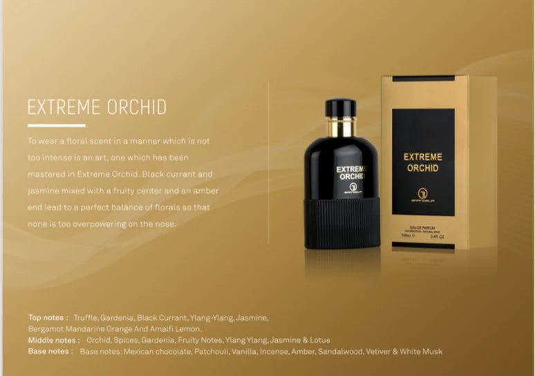 Extreme Orchid Eau De Parfum by Grandeur | Men |100ml|3.4oz