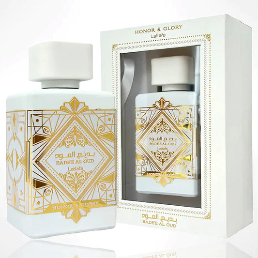 Perfume Bade'e Al Oud Honor &amp; Glory EDP de Lattafa. - 3,4 onças 100 ml
